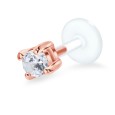 Shine Crystal CZ Stone labrets Push-in LA-1101